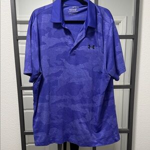 Under Armour Men's Camo Pattern Polo in Purple